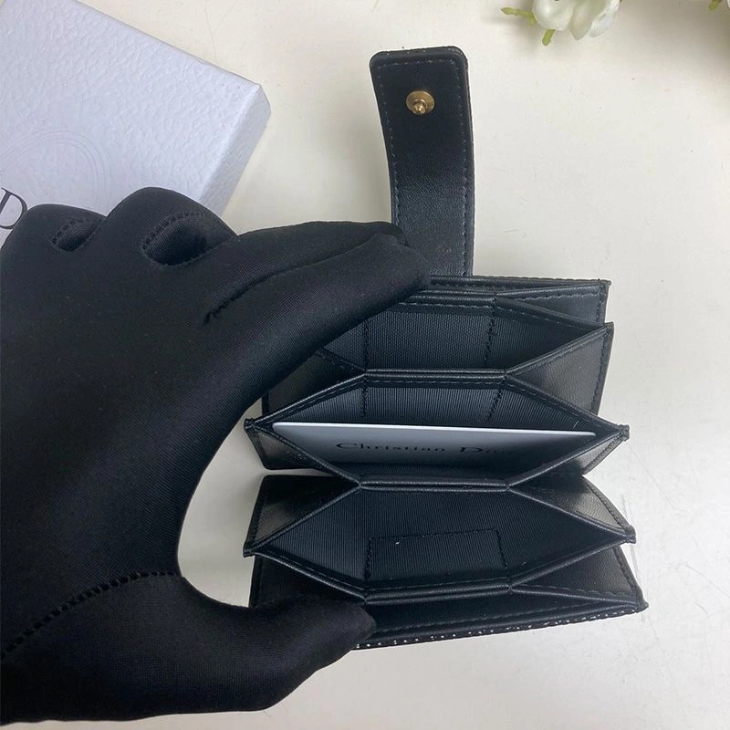 Lady Dior Card Holder Cannage Calfskin Black - Image 4