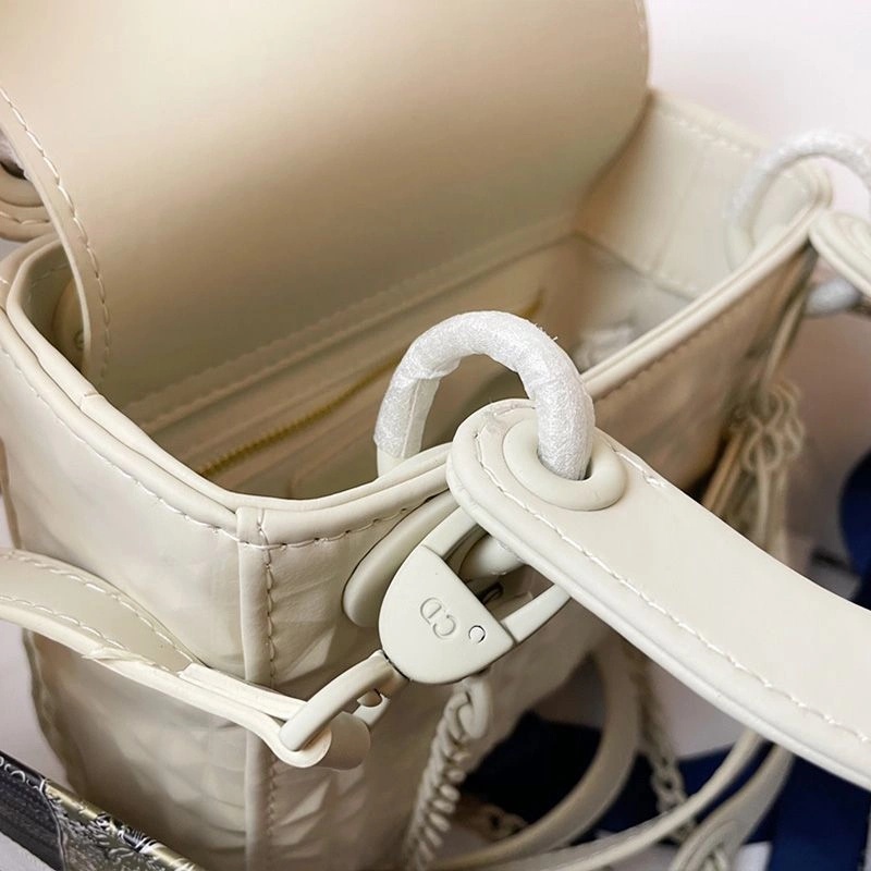 Mini Lady Dior Bag Ultramatte Frosted Cannage Calfskin White - Image 4