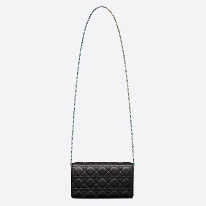 Lady Dior Pouch Emblematic Cannage Lambskin Black - Image 4