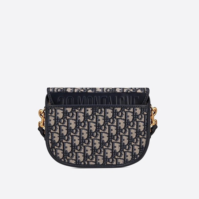 Medium Dior Bobby Bag Oblique Motif Canvas Blue - Image 3