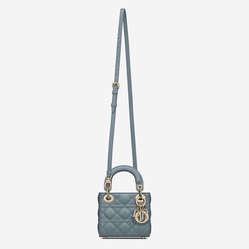 Micro Lady Dior Bag Cannage Lambskin Sky Blue - Image 4