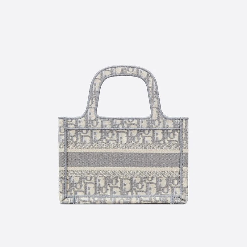 Mini Dior Book Tote Oblique Motif Canvas Grey - Image 3
