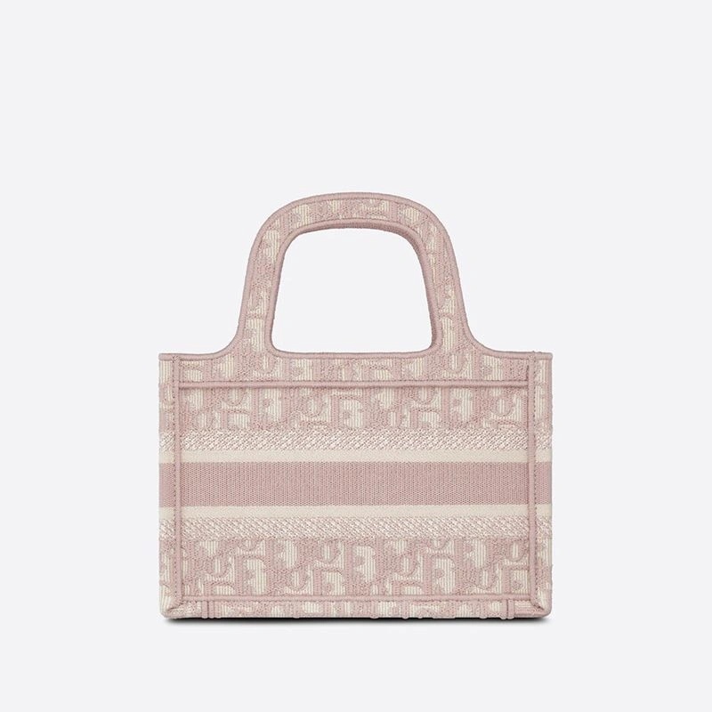 Mini Dior Book Tote Oblique Motif Canvas Pink - Image 3