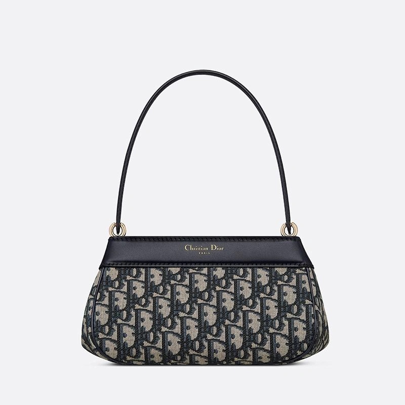 Small Dior Key Bag Oblique Motif Canvas Blue - Image 3