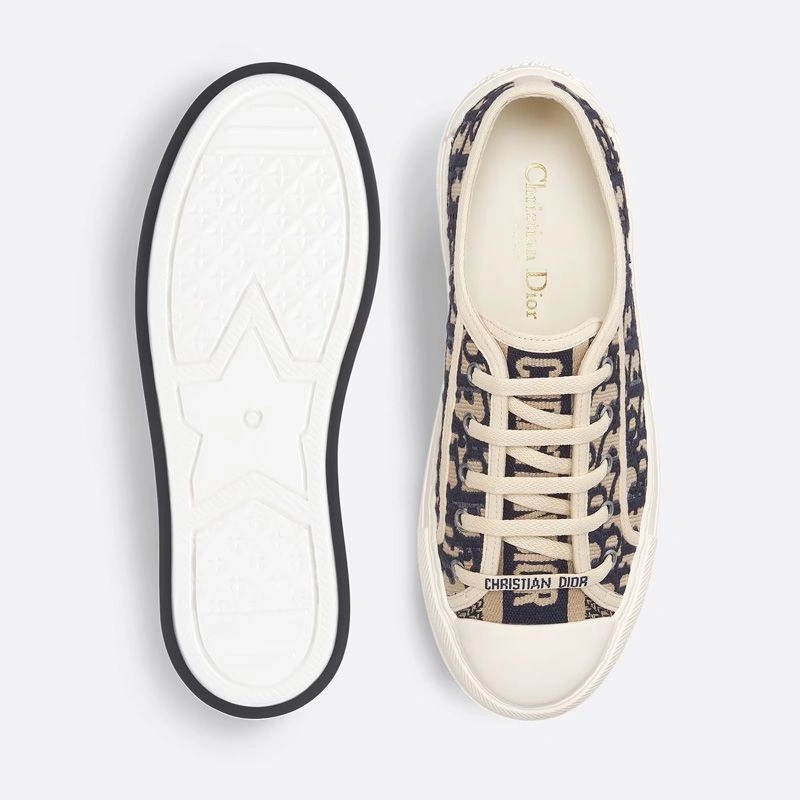 Walk'N'Dior Platform Sneakers Unisex Oblique Motif Canvas Blue - Image 4