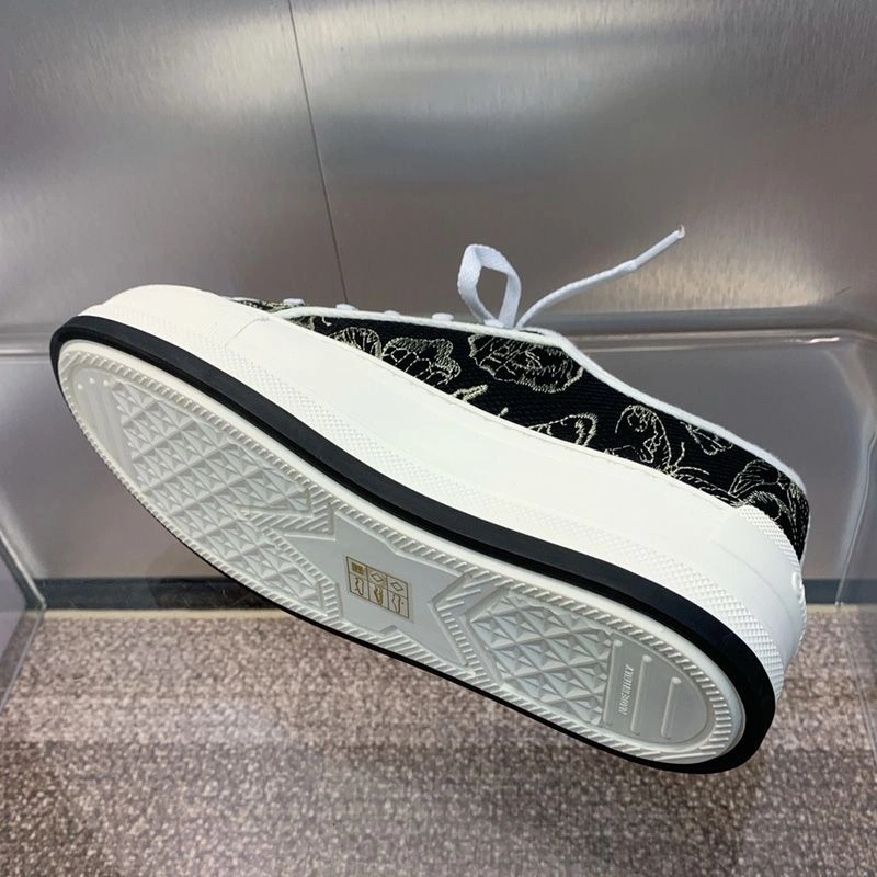 Walk'n'Dior Platform Sneakers Unisex Toile de Jouy Mexico Motif Canvas Black - Image 4